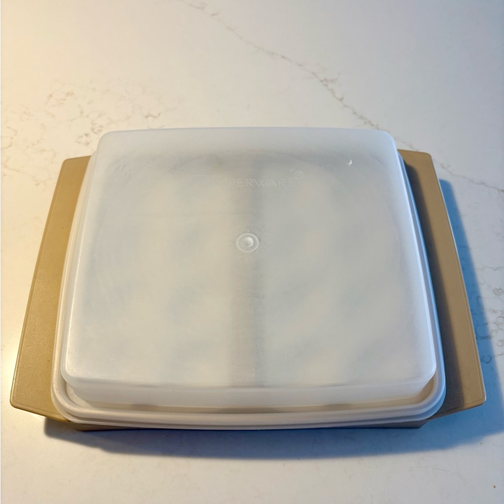 Tupperware Beige and White Devilled Egg Storage Container